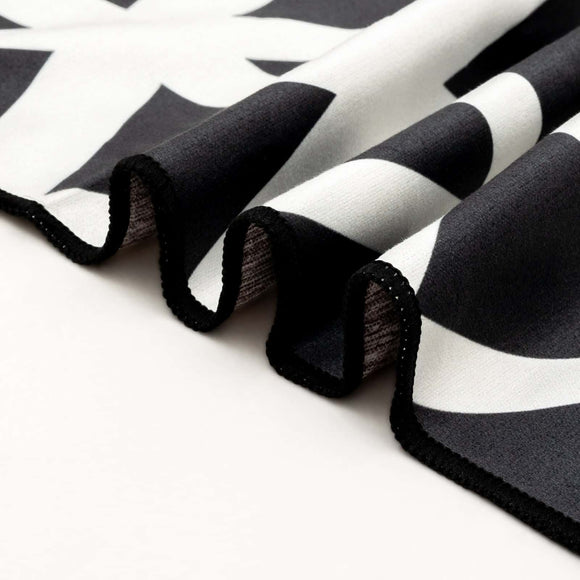 SwiftDry Antibacterial Microfibre Gym Towel + Carry Pouch (Black/White)