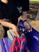 SwiftDry Antibacterial Microfibre Gym Towel + Carry Pouch (Blue/Red)-2