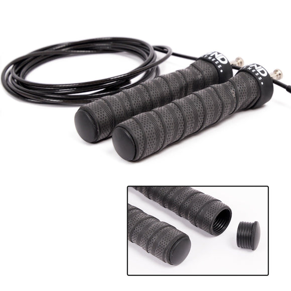 GND SR Speed Skipping Rope // Single Ball Bearing // Jet Black - SR Skipping Rope- GND Fitness